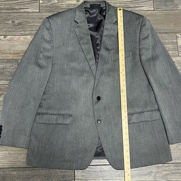 Lauren Ralph Lauren Suit Jacket Men’s 46R Sport Coat Gray Silver Herringbone - Picture 8 of 14